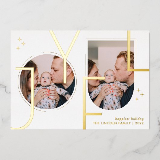 Foto van Joyful Gold Script-serie Folie Feestdagenkaart (Voorkant)