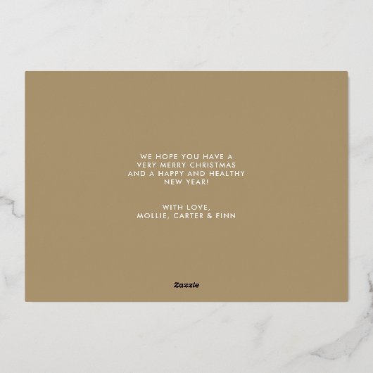 Foto van Joyful Gold Script-serie Folie Feestdagenkaart (Achterkant)