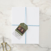 Foto van Joyful Script Olive Green Holiday Cadeaulabel (Met Touw)