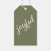 Foto van Joyful Script Olive Green Holiday Cadeaulabel (Achterkant)