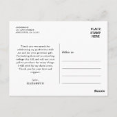 Foto van kalligrafie afstudeerbedankje briefkaart (Achterkant)