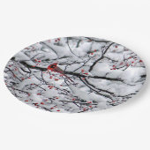 Foto van kardinale sneeuwboom papieren bordje (Gekanteld)