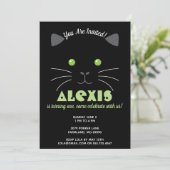 Foto van kat Face Birthday Party Kaart (Staand voorkant)