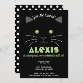 Foto van kat Face Birthday Party Kaart (Voorkant / Achterkant)