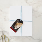Foto van kat met tekst aanpassen cadeaulabel (Met Touw)