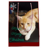 Foto van kat met tekst aanpassen medium cadeauzakje (Achterkant)