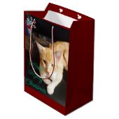Foto van kat met tekst aanpassen medium cadeauzakje (Achterkant Gekanteld)