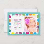 Foto van kattenmeisje verjaardag bedankt (Voorkant)