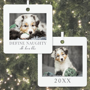 Foto van Kerst met Huisdierhond Metalen Ornament