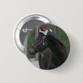 foto van kerstpaard ronde button 5,7 cm (Voorkant /achterkant)