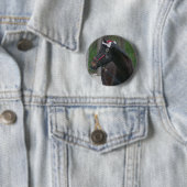 foto van kerstpaard ronde button 5,7 cm (In situ)