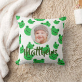 Foto van kikker kinder naam kussen (Deken)