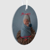 Foto van kind uploaden Eerste Kerstmis Ornament (voorkant)