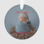 Foto van kind uploaden Eerste Kerstmis Ornament (voorkant)