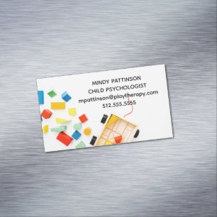 Foto van kinderpsycholoog Play Therapy Blocks Foto Magnetisch Visitekaartje