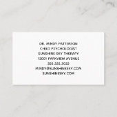 Foto van kinderpsycholoog Play Therapy Blocks Foto Visitekaartje (Achterkant)