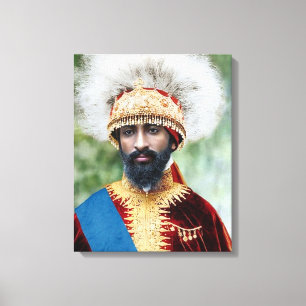 Foto van King Haile Selassie in Ethiopië Canvas Afdruk