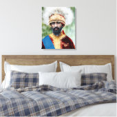 Foto van King Haile Selassie in Ethiopië Canvas Afdruk (Insitu (Slaapkamer))