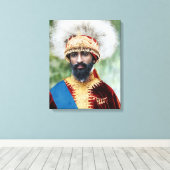 Foto van King Haile Selassie in Ethiopië Canvas Afdruk (Insitu (Houten vloer))