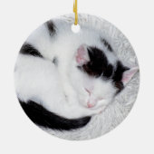 Foto van Kitten Black en White Keramisch Ornament (Achterkant)
