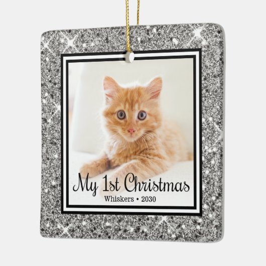 Foto van Kitten met 1 Kerstmis 2 Keramisch Ornament (Links)