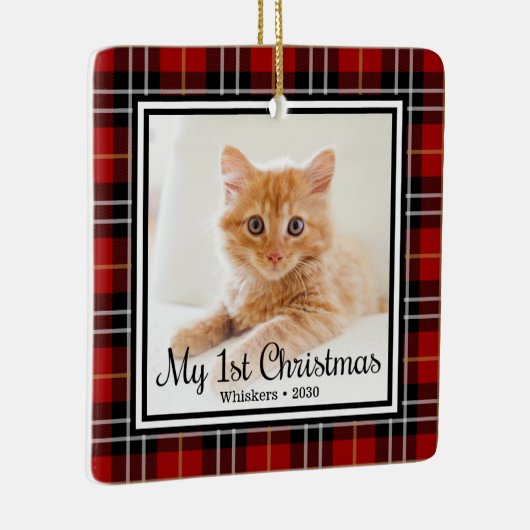 Foto van Kitten met 1 Kerstmis 2 Keramisch Ornament (Rechts)