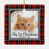 Foto van Kitten met 1 Kerstmis 2 Keramisch Ornament (Achterkant)