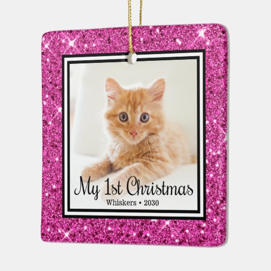Foto van Kitten met 1 Kerstmis 2 Keramisch Ornament (Links)