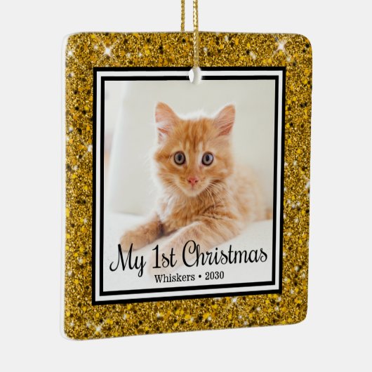 Foto van Kitten met 1 Kerstmis 2 Keramisch Ornament (Rechts)