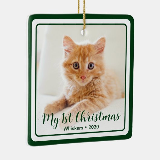 Foto van Kitten met 1 Kerstmis 2 Keramisch Ornament (Rechts)