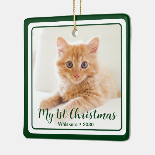 Foto van Kitten met 1 Kerstmis 2 Keramisch Ornament (Links)