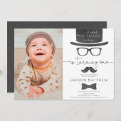 Foto van kleine Man op eerste verjaardag Kaart (Voorkant / Achterkant)