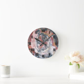 Foto van kleurrijk Petrified Wood Ronde Klok (Huis)