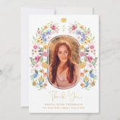 Foto van kleurrijk Wildbloem Afstuderen Bedankkaart (Voorkant)