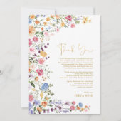 Foto van kleurrijk Wildbloem Afstuderen Bedankkaart (Achterkant)