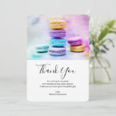 Foto van kleurrijke Macarons Bedankkaart (Staand voorkant)