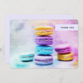 Foto van kleurrijke Macarons Bedankkaart (Voorkant / Achterkant)