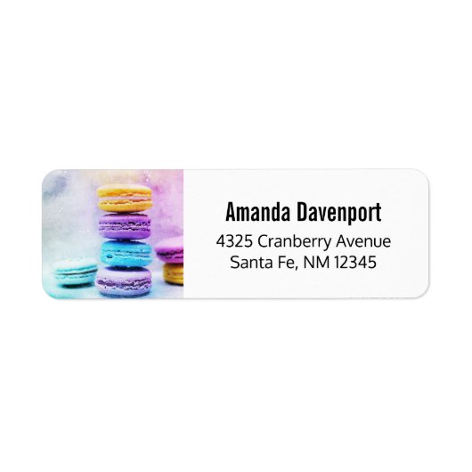 Foto van kleurrijke Macarons Etiket (Voorkant)