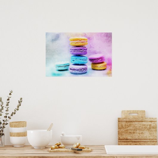 Foto van kleurrijke Macarons Poster (Keuken)