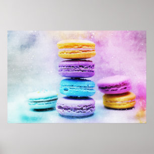 Foto van kleurrijke Macarons Poster