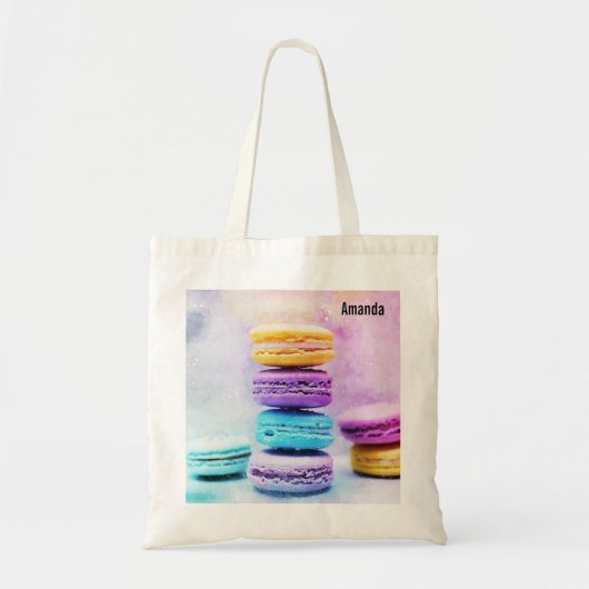 Foto van kleurrijke Macarons Tote Bag (Voorkant)
