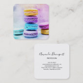 Foto van kleurrijke Macarons Vierkante Visitekaartje (Voorkant / Achterkant)