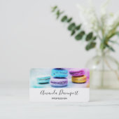 Foto van kleurrijke Macarons Visitekaartje (Staand voorkant)
