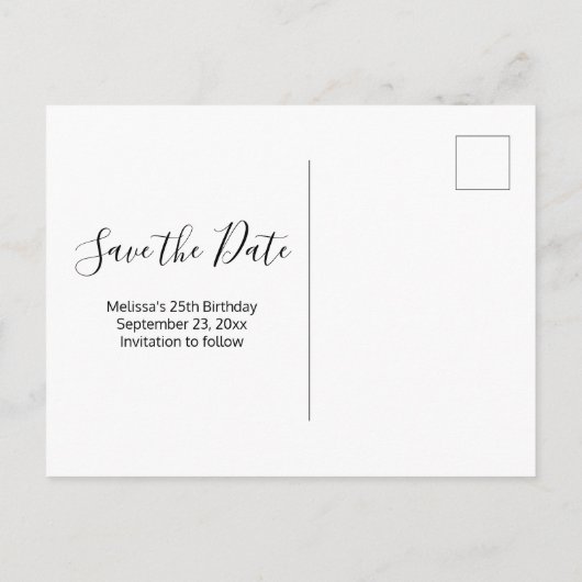 Foto van kleurrijke macro's Sla de datum op Uitnodiging Briefkaart (Achterkant)