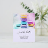 Foto van kleurrijke macro's Sla de datum op Uitnodiging Briefkaart (Staand voorkant)