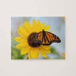 Foto van kleurrijke Monarch Butterfly Sunflower Legpuzzel