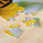 Foto van kleurrijke Monarch Butterfly Sunflower Legpuzzel (Zijkant)