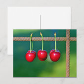 Foto van kleurrijke rode kersen briefkaart (Voorkant / Achterkant)