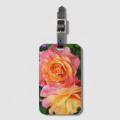 Foto van kleurrijke rozen bagagelabel (Voorkant (verticaal))