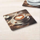 Foto van koffiekopje Hart Kartonnen Onderzetters (Schuin)